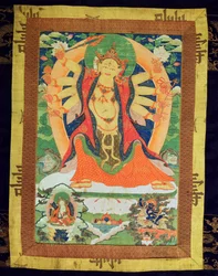 Thangka-Malerei, die eine weibliche Dharmapala darstellt, wahrscheinlich Lhamoo-so-sor-dang-ma, die Göttin der Kinder, 1750-1850